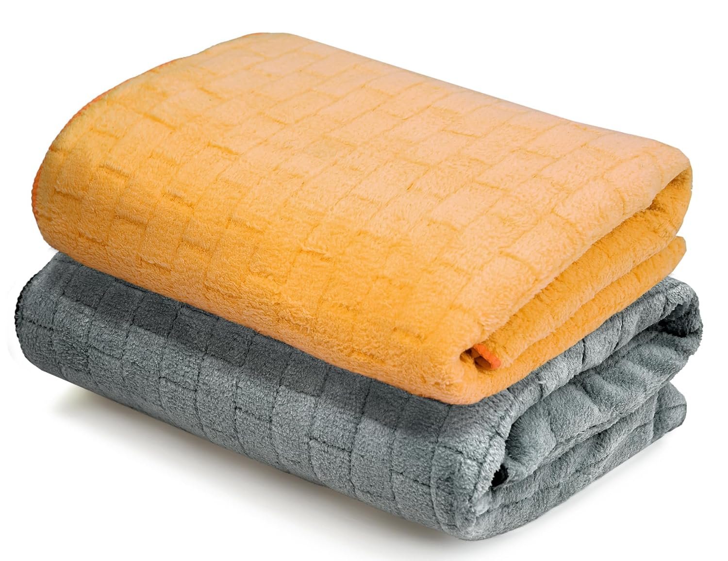 Cortina Solid Towels for Bath Set of 2 (70 x 140 cm) 300 GSM Microfiber Bath Towels, Ultra Soft, Highly Absorbent & Quick Dry for Gym, Beach & Bathroom Towels for Men, Women & Kids (Yellow