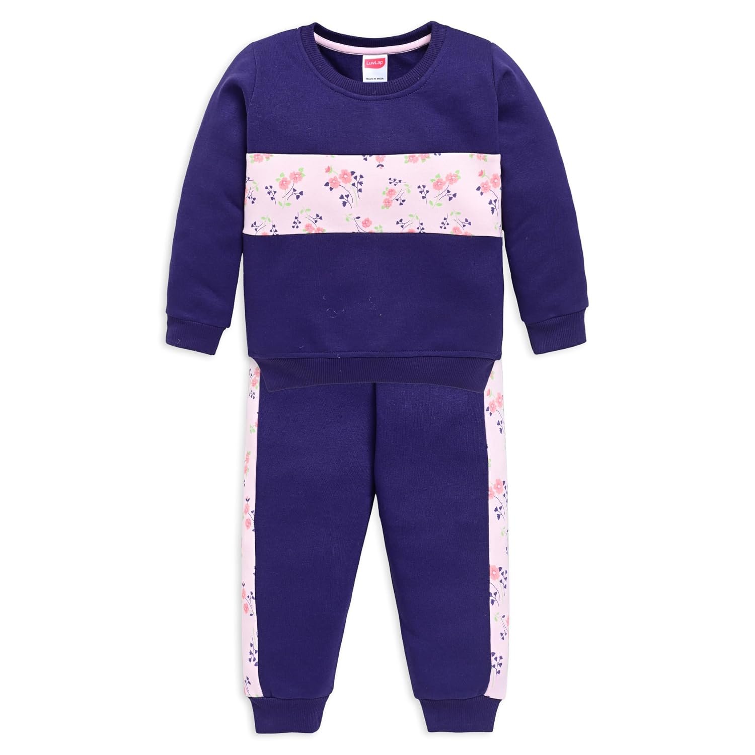 LuvLap Baby Girls Full Sleeve Sweatshirt & Pyjama Set