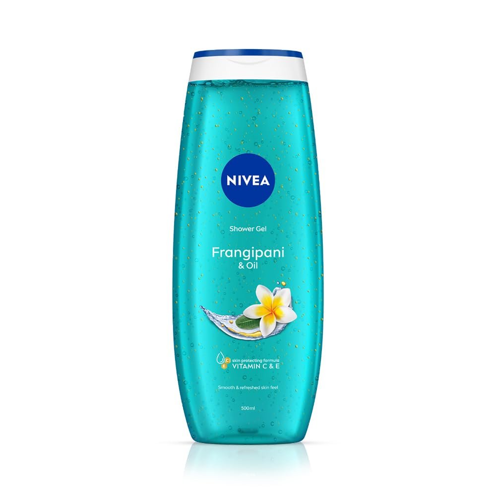 NIVEA Frangipani and oil 500ml Body Wash| Shower Gel with Frangipani and Care Oil | Pure Glycerin for Instant Soft & Summer Fresh Skin|Microplastic Free |Clean, Healthy & Moisturized Skin