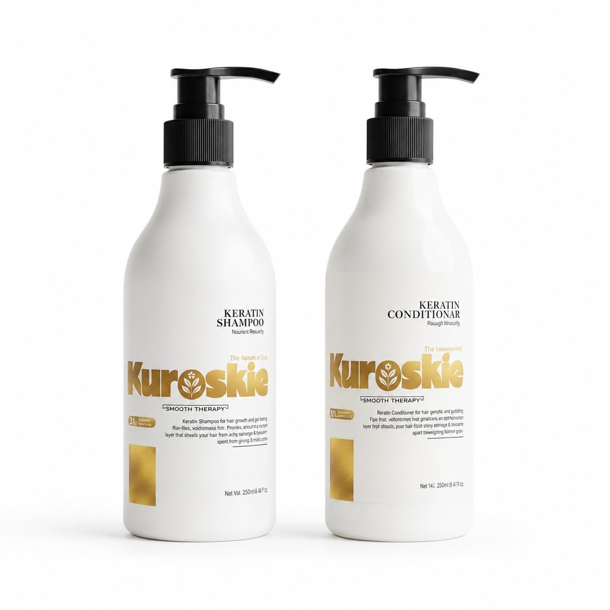 Keratin Smooth Therapy Shampoo & Conditioner Combo | Hair Smoothening Formula | 250ml + 250ml