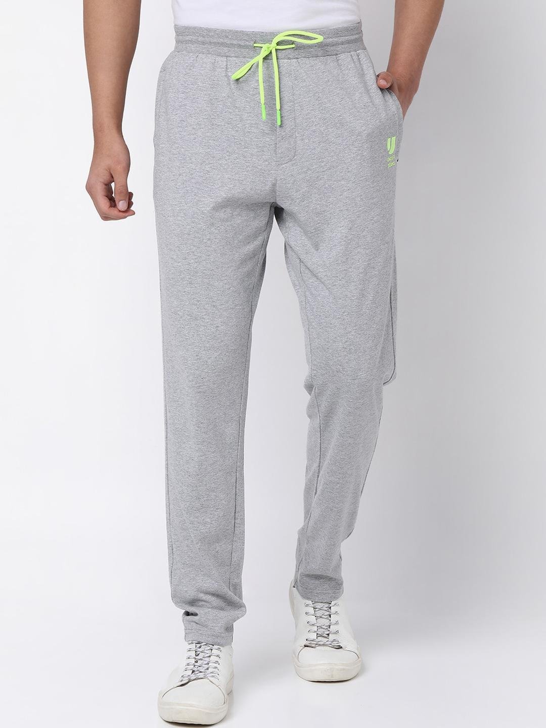 Buy Underjeans By Spykar Men Grey Solid Track Pants -  - Apparel for Men