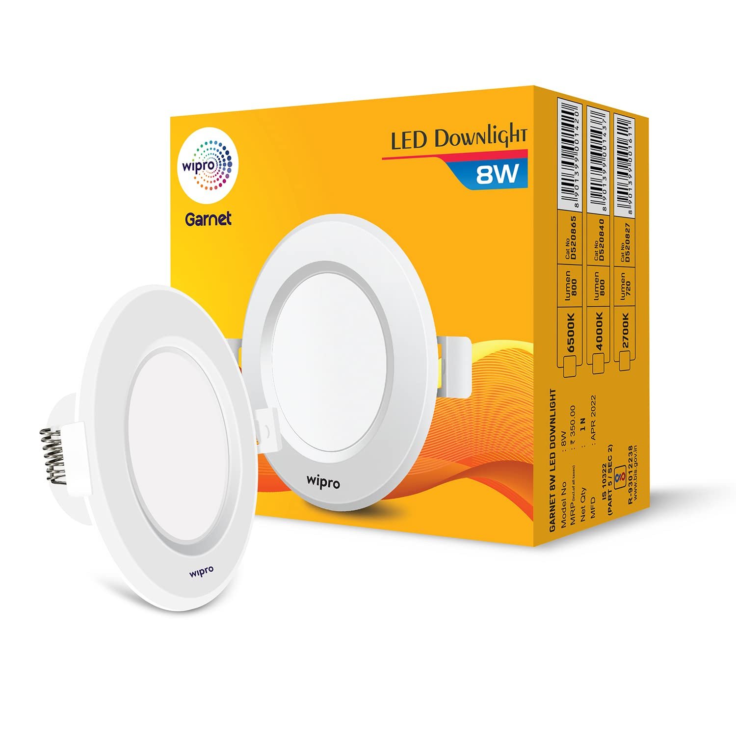 Wipro 8w downlighter Junction Box, Coolwhite (Pack of 1)