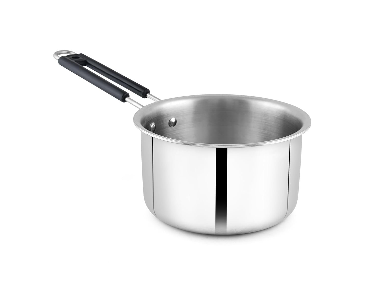 Stainless Steel TriPly Saucepan 14 cm, 1 LTR with Heat-Resistant Handle, Sauce Pan Heavy Bottom, Fast Heating, Tea Milk Pan, 5 Year Warranty | Serves Ideal for 2-3 People