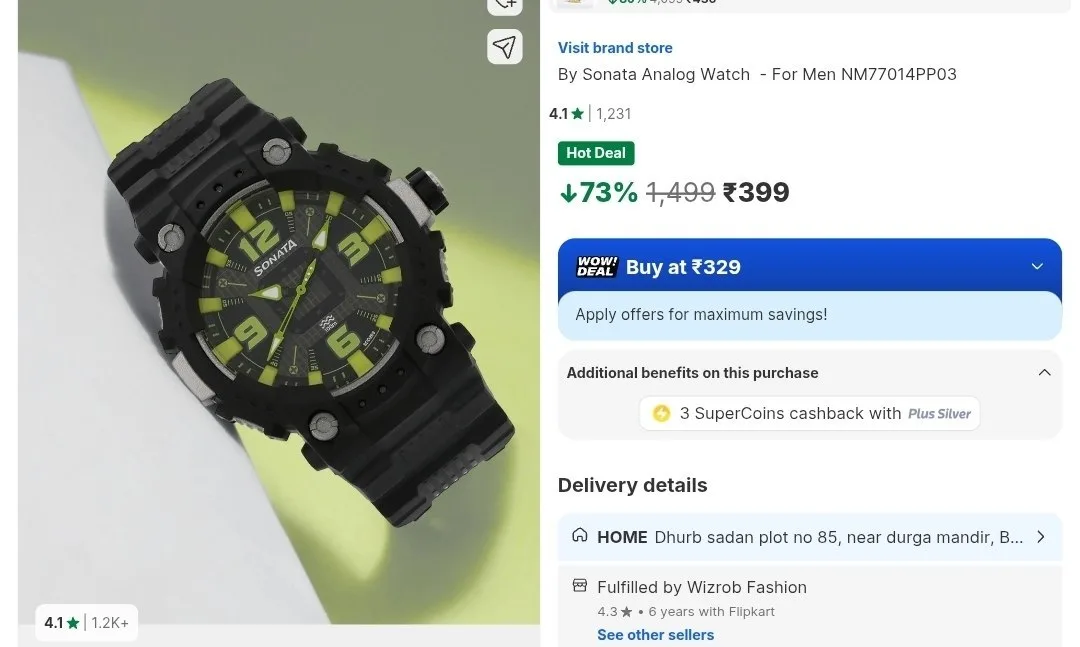 Sonata Analog Watch
