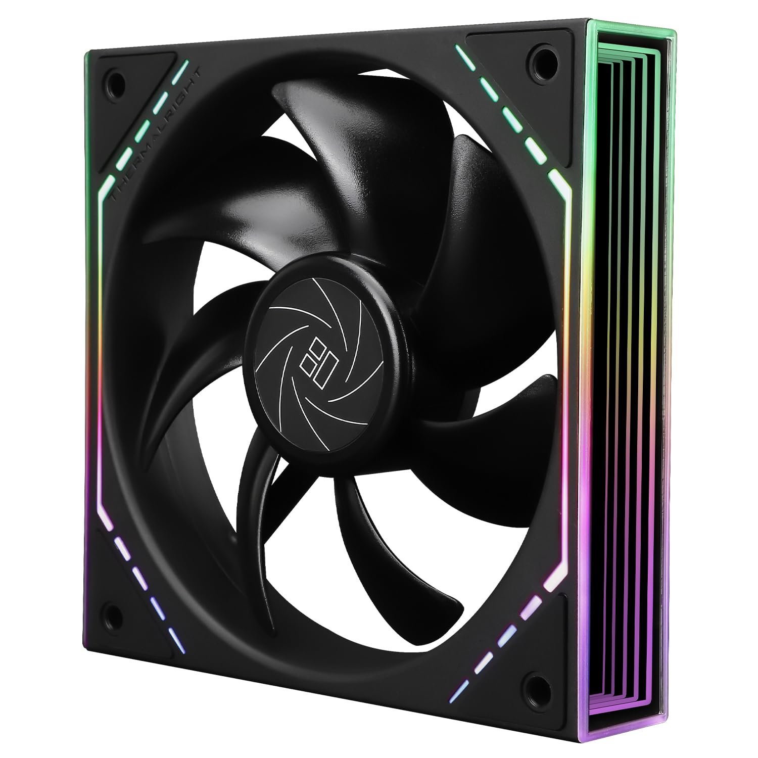 Thermalright 120mm ARGB CPU Fan, 1500RPM, Quiet, 4pin PWM, S-FDB Bearing, Side Mirror ARGB Lighting Effect, 4.72" x 4.72" x 0.98", Desktop, Server Compatible