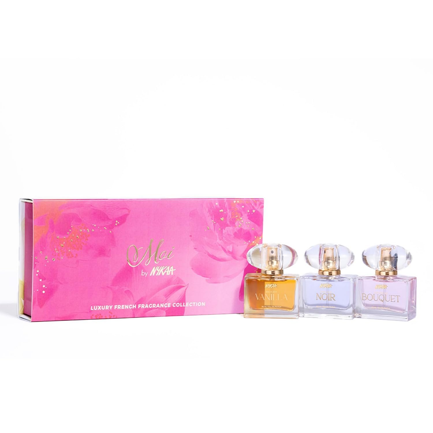 Nykaa Moi Perfume Gift Set for Women| Pack of 3 EDP 30ml Each | Long Lasting | Travel Size Mini Perfumes | Set for Her | Luxury Scent Collection | Best Fragrance Gift Set| Fruity, Floral, Vanilla