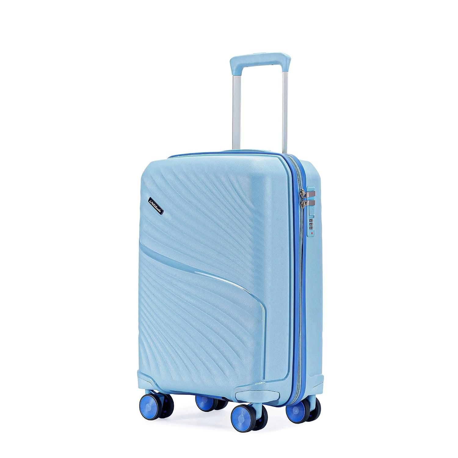 Meridian Cabin Suitcase 55cm 20 inch Polypropylene Hard Trolley, 8 Spinner Wheels, 2-Pocket Convipack, Recessed Number Lock,Carry-On for Men & Women Twilight Sea Blue/Galaxy Blue