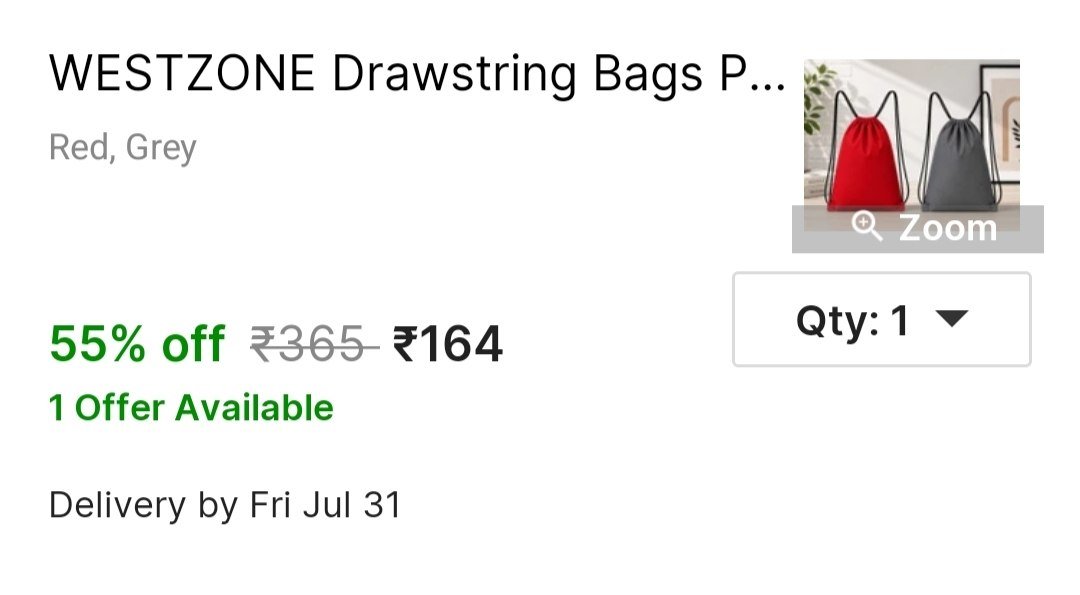 WESTZONE Drawstring Bags Pack of 2 for Men & Women | Lightweight Gym & Travel Backpack 10 L Backpack Price in India - Buy WESTZONE Drawstring Bags Pack of 2 for Men & Women | Lightweight G