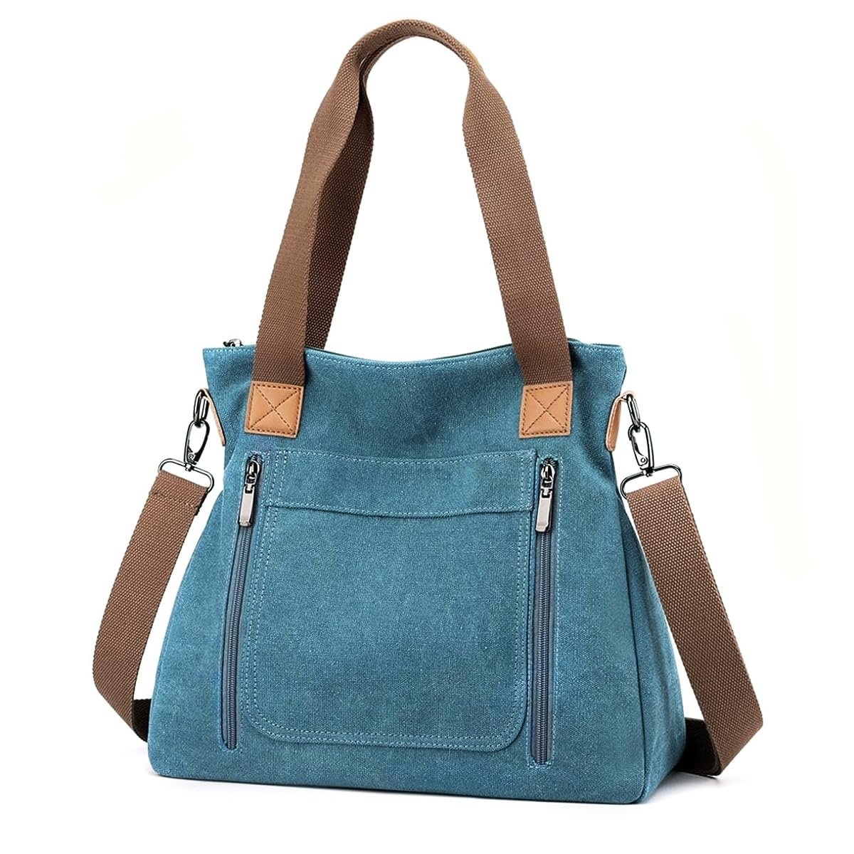 PALAY® Hand Bag for Women Canvas Tote Bag Large Capacity Shoulder Bags for Women with Detachable Shoulder Strap Handbags for Women