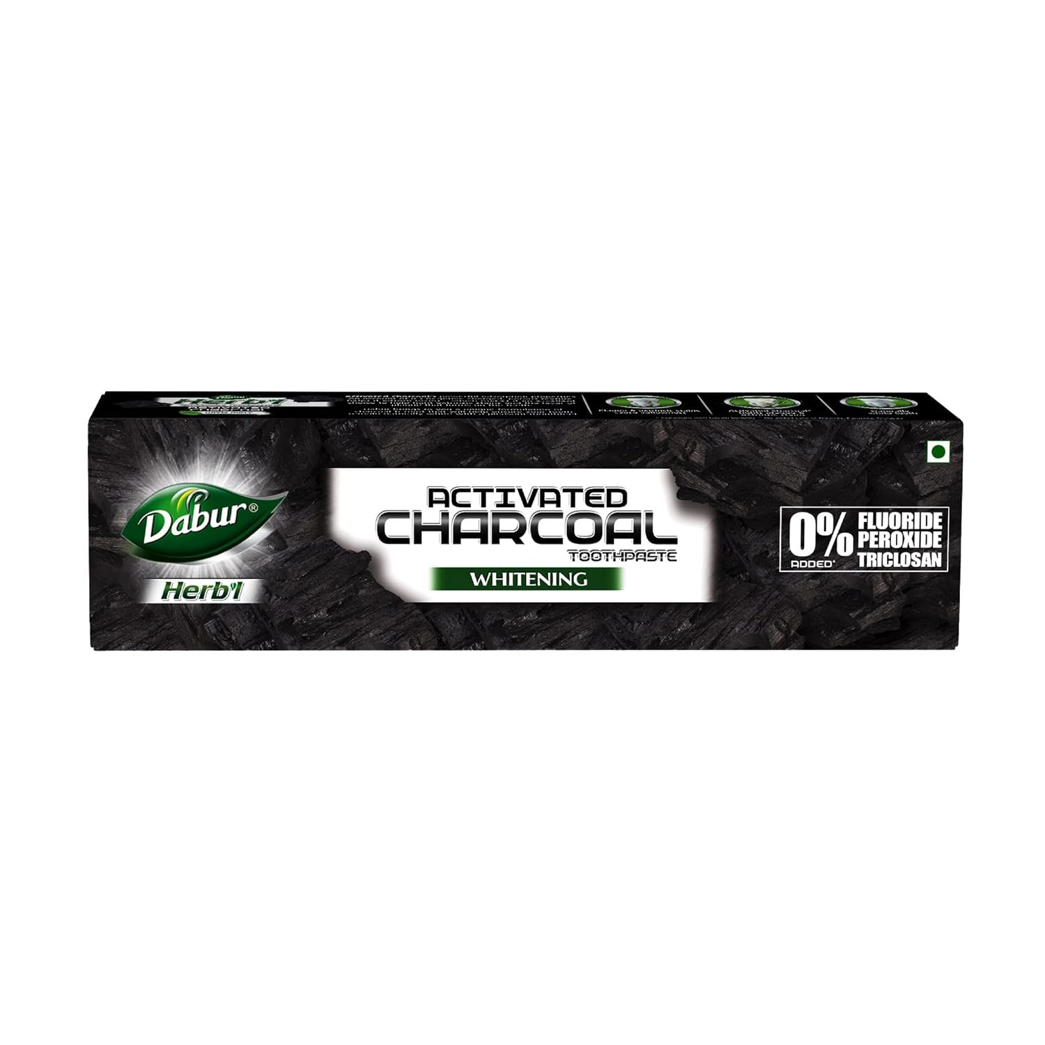 DABUR Herb'L Activated Charcoal Toothpaste 120gm (Pack of 1) | Whitening Black Gel Toothpaste | Fluoride Free | Fights Plaque & Extrinsic Stains | With Power of Mint | Cool & Refreshing Mo
