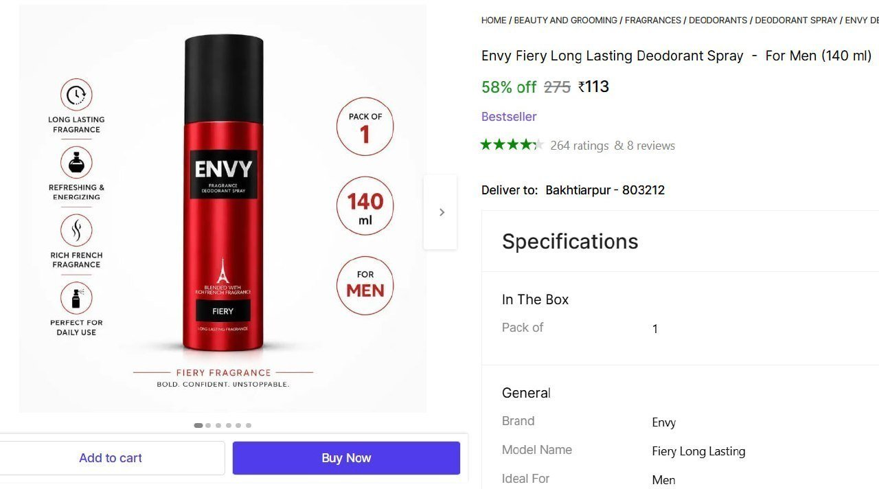 Envy Fiery Long Lasting Deodorant Spray  -  For Men Price in India - Buy Envy Fiery Long Lasting Deodorant Spray  -  For Men online at Shopsy.in