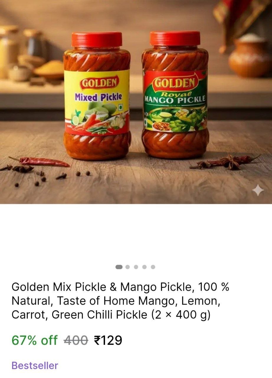 Golden Mix Pickle & Mango Pickle, 100 % Natural, Taste of Home Mango, Lemon, Carrot, Green Chilli Pickle Price in India - Buy Golden Mix Pickle & Mango Pickle, 100 % Natural, Taste of Home Man
