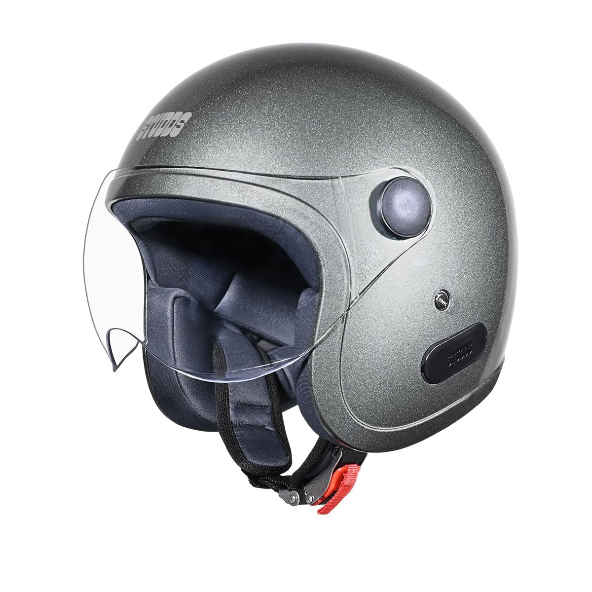 Studds Jet Open Face ISI Certified Helmet with Chopper Visor Gun Grey - M