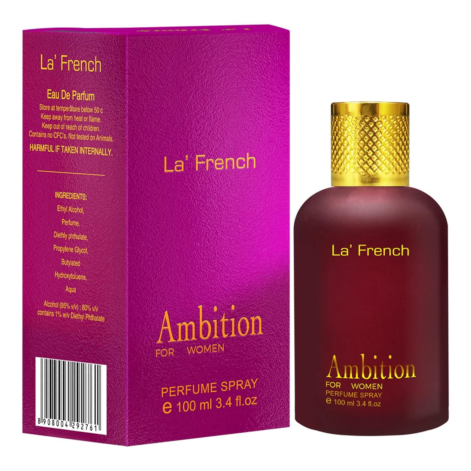 La French Ambition Perfume- 100ml Perfume for Women | Intense Long Lasting | Premium Fresh fragrance Scent EDP Spray | Best Gift Set for Women and Wife