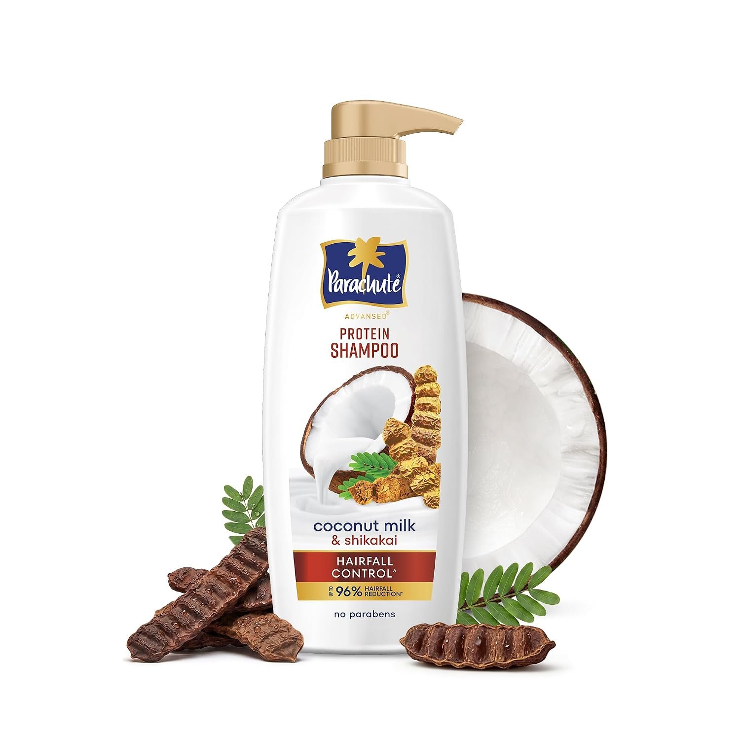 Parachute Advansed Protein Shampoo with Coconut Milk & Shikakai | Up to 96% Hair Fall Reduction & up to 23X Hair Fall Control | Protein Lock Technology | Paraben free | For Men & Women | 1
