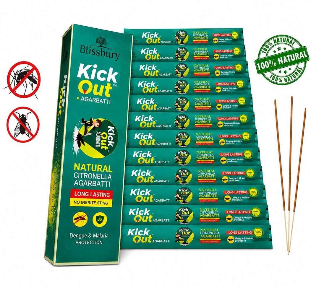 Blissbury Kick Out Agarbatti Mosquito Killer Incense Sticks 1 Box containing 120 Sticks Natural Citronella Price in India - Buy Blissbury Kick Out Agarbatti Mosquito Killer Incense Sticks 1 Box contai