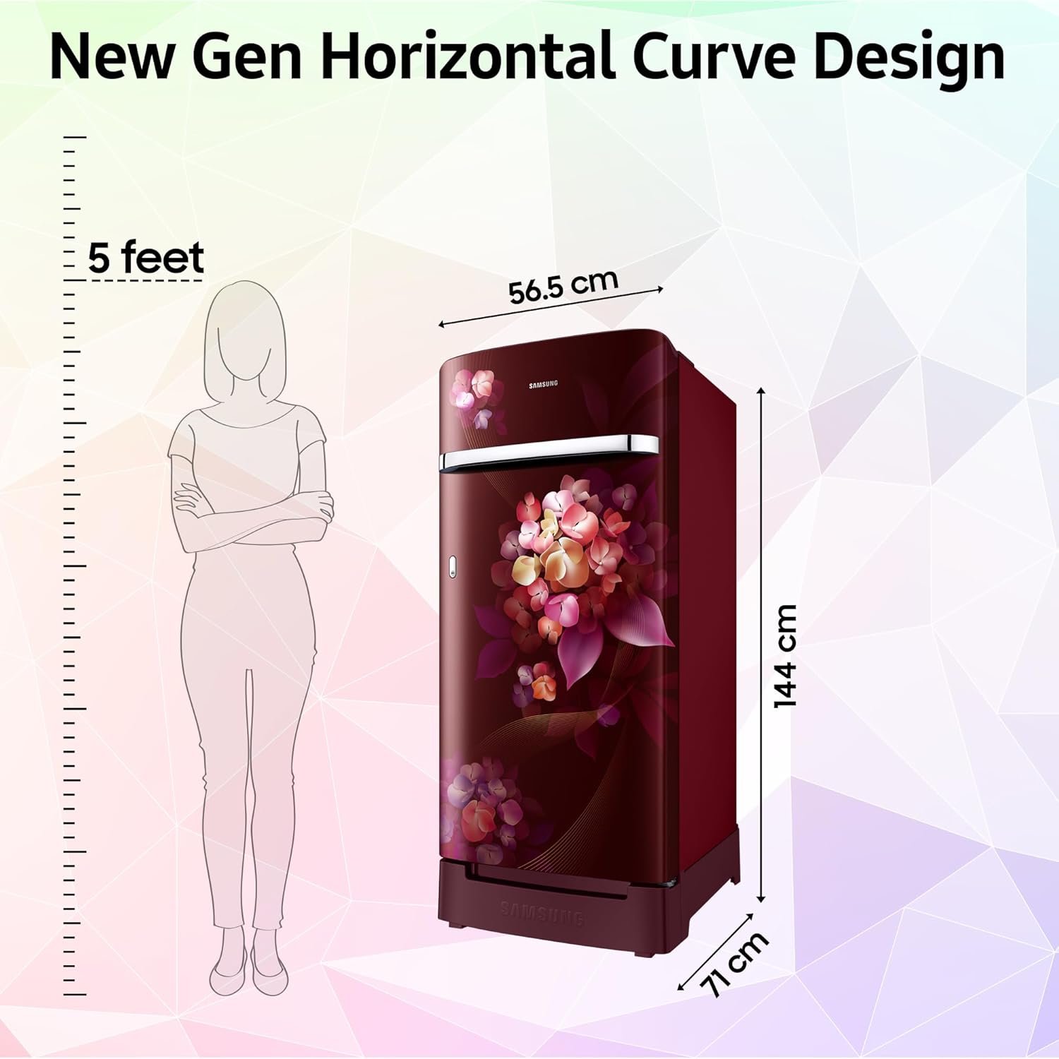 Samsung 215 L, 5 Star, Digital Inverter, Direct-Cool Single Door Refrigerator (RR23H2H35HT/HL, Red, Hydrangea Plum, Base Stand Drawer, Single Touch Defrost, 2026 Model)