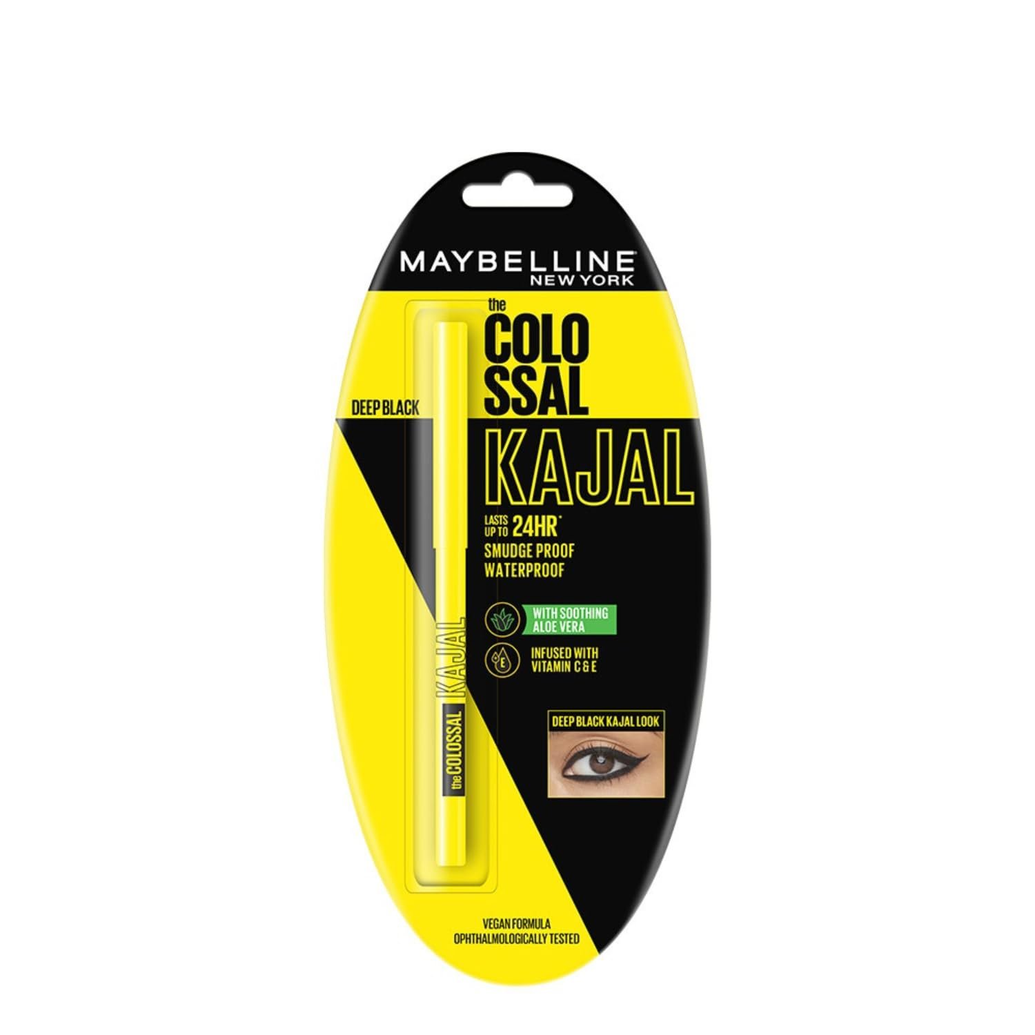 Maybelline New York Colossal Kajal, Intense Colour, Waterproof, Long lasting 24Hrs Stay, Black, 0.35g variant