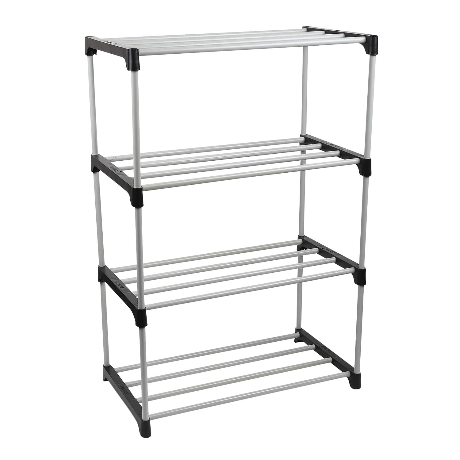 Multipurpose Baby Wardrobe/Cabinet/Multipurpose Storage Rack, Foldable, Collapsible Fabric Wardrobe Organizer for Clothes (4 - Layer,Black)
