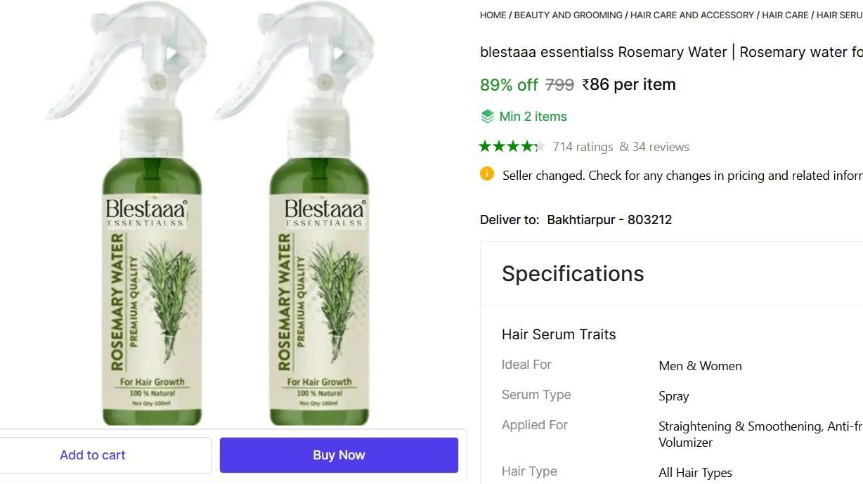 blestaaa essentialss Rosemary Water | Rosemary water for hair | Hair Spray for Regrowth. Price in India - Buy blestaaa essentialss Rosemary Water | Rosemary water for hair | Hair Spray for Regrowth. o