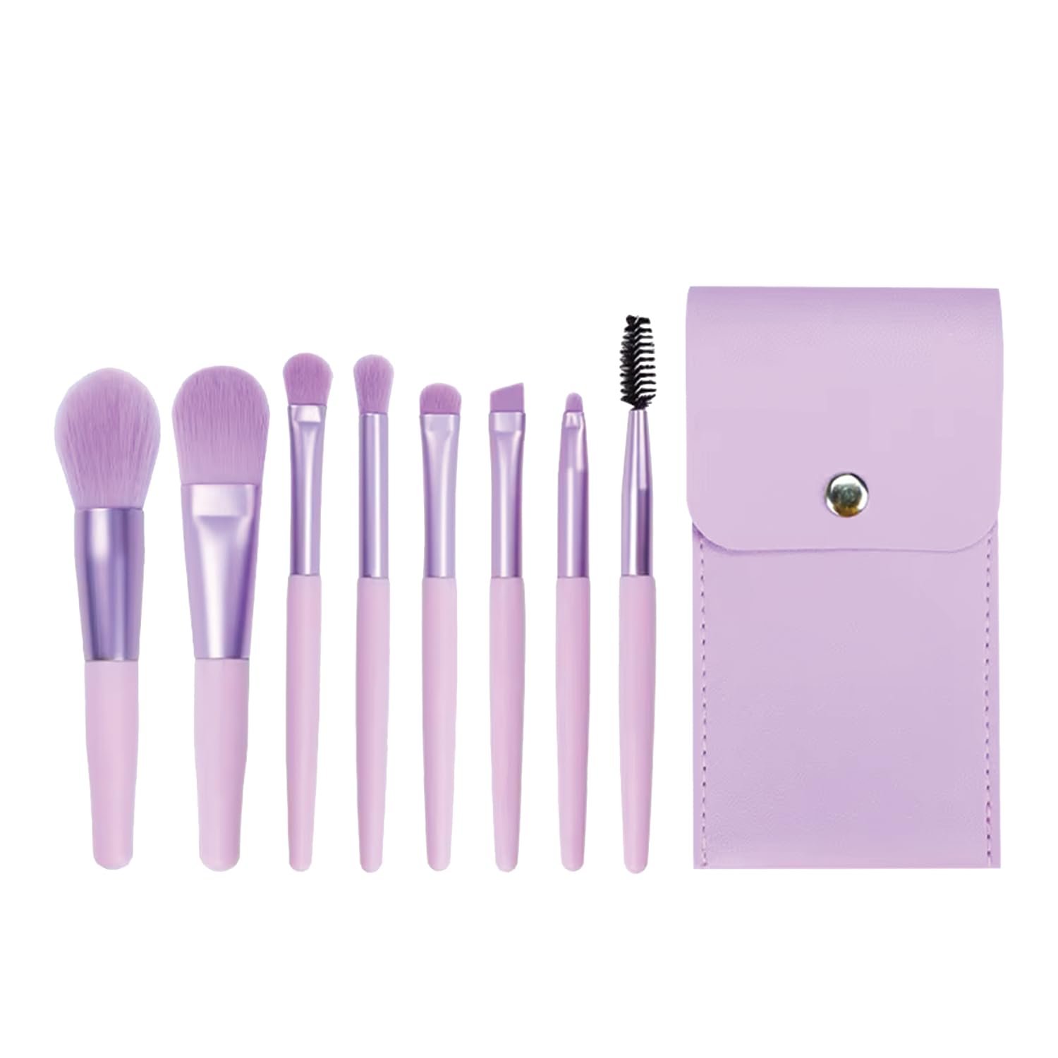 TEMPERIA (Pack of 8) Small Size Makeup Brush Set - Soft Bristles Make Up Brushes Sets Kit for Foundation, Concealers, Eyeshadow, Blush, Compact Face Powder, Highlighter, Contour, Blending Eye Liner - 