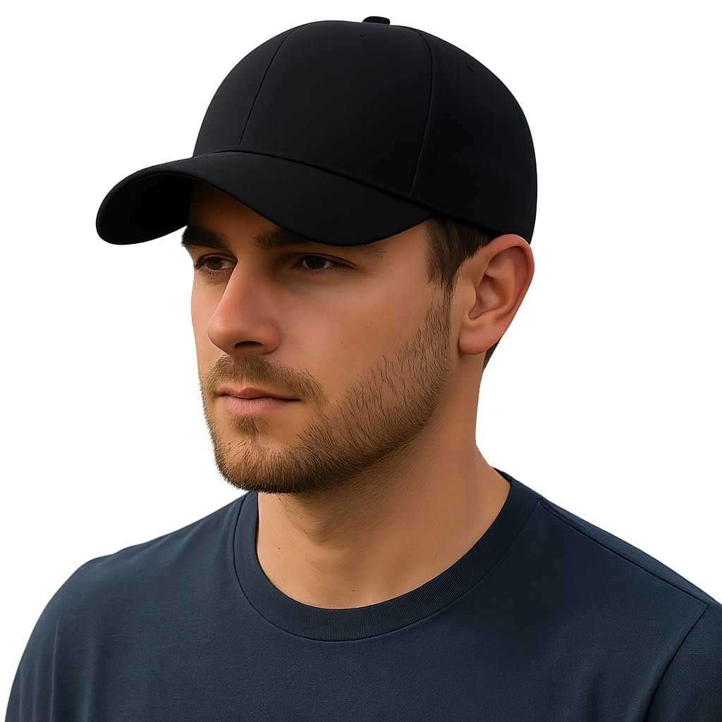 Weavers Villa Soft Cotton Twill Adjustable Unisex Black Cap for Men and Women Freesize Baseball Cap