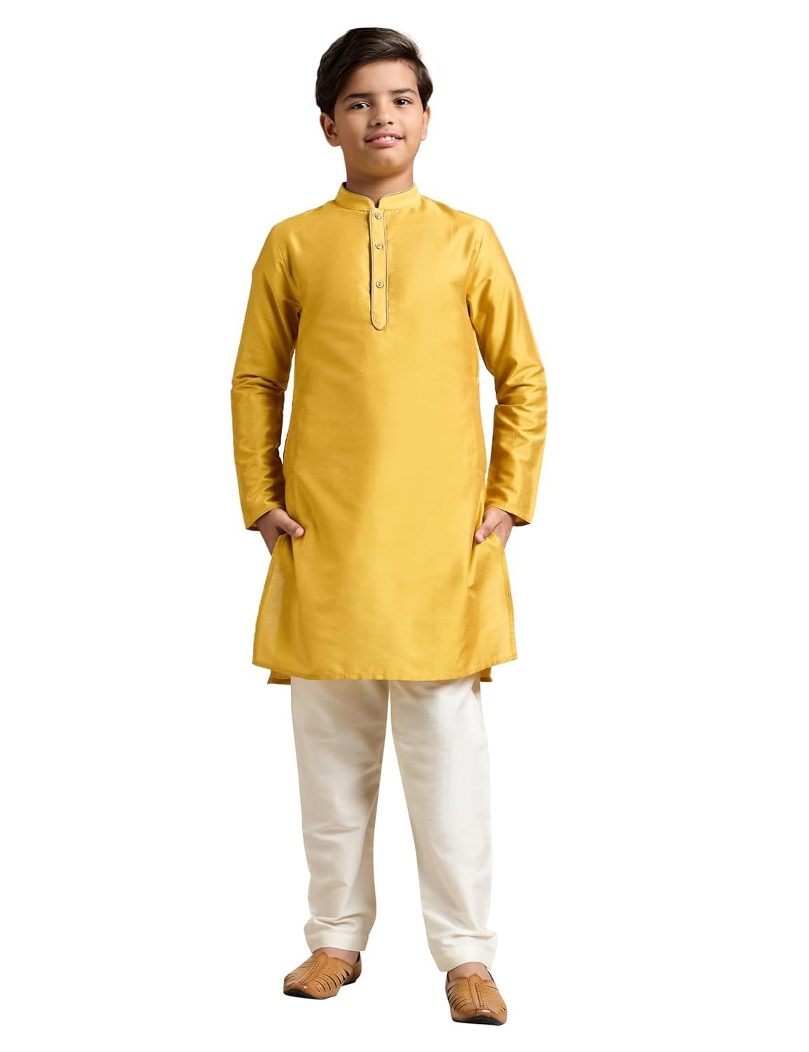Amazon Brand - Symbol Boy's Festive Rayon Kurta Pajama Set