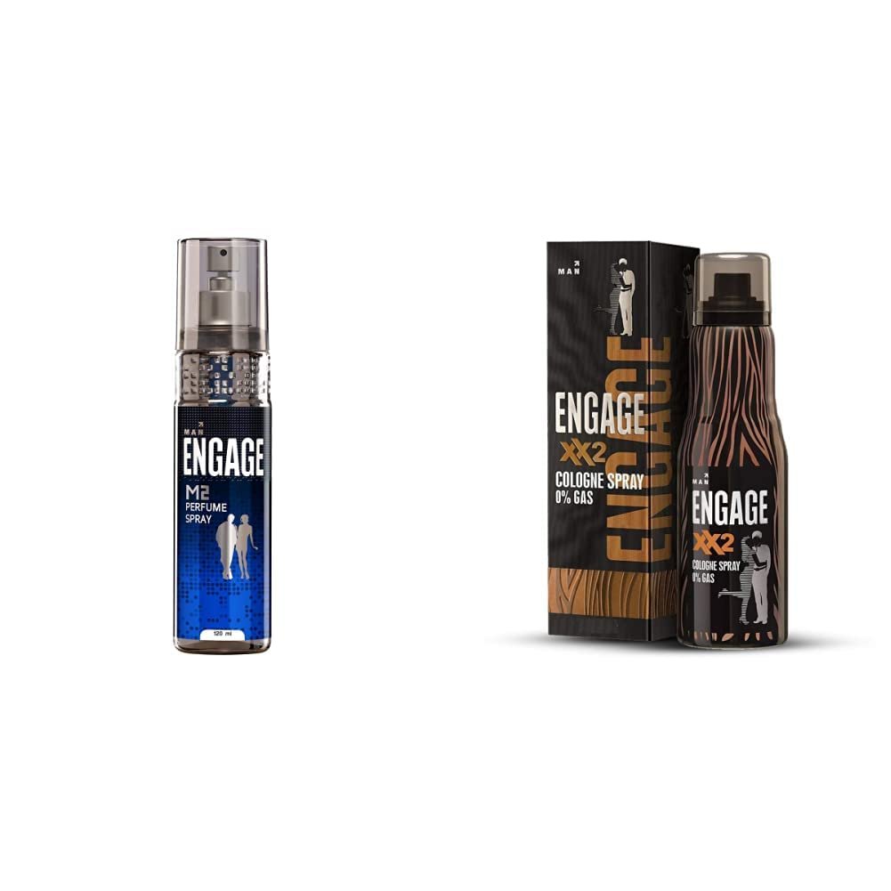 Engage M2 Perfume Spray For Men, 120ml & Cologne Spray XX2 For Men, 135ml