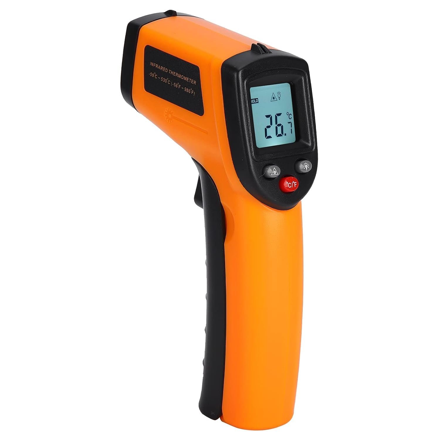 LABART Laser Infrared Thermometer Non-Contact Digital Temperature Gun-50°C to 400°C(-58°F to 752°F) IR Thermometer for Industrial, Kitchen Cooking, Ovens (Orange) Plastic