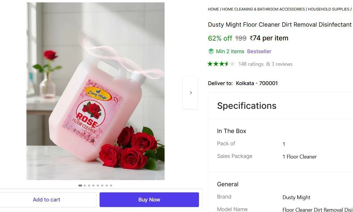 Dusty Might Floor Cleaner Dirt Removal Disinfectant Phenyl Liquid, Stains & Germs Cleaning For Homes Offices Commercial Use- 1000 ML Rose Price in India - Buy Dusty Might Floor Cleaner Dirt Remova