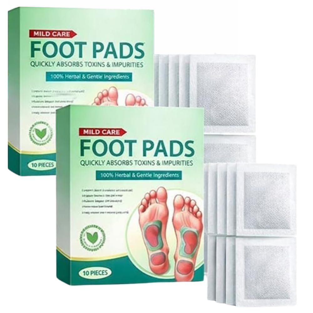 Foot Detox Patch 20 Count | Bamboo Vinegar Herbal Foot Pads | Weight Loss Support, Toxin Removal, Better Sleep & Pain Relief | Natural Acupoint Detox Foot Patches (PACK OF 2)