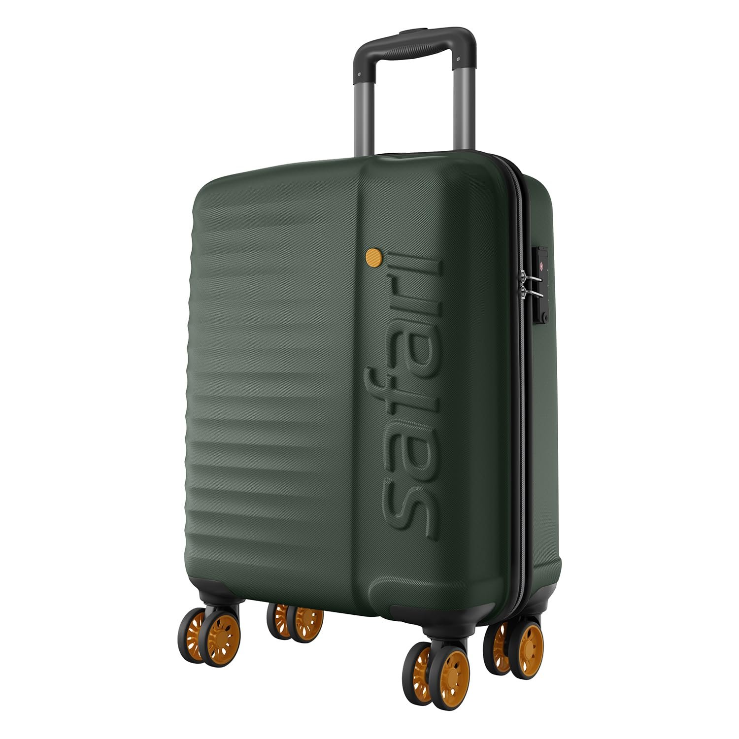 Safari Cabin Insignia 8 Wheels 55cm Size Trolley Bag, TSA Lock, Hard Case Polycarbonate, 360º Wheeling Carry-on Luggage, Travel Bag, Suitcase for Travel, Trolley Bags for Travel, Deep Forrest