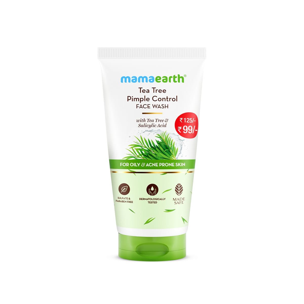 Mamaearth Tea Tree Pimple Control, Anti Acne Face Wash with Tea Tree & Salicylic for Oily & Acne-Prone Skin - 50 ml | Controls Oil to Prevent Pimples | Made Safe