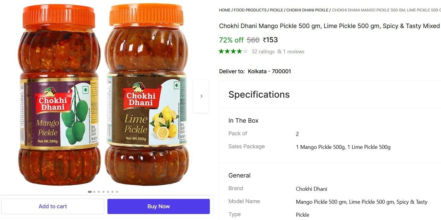 Chokhi Dhani Mango Pickle 500 gm, Lime Pickle 500 gm, Spicy & Tasty Mixed Vegetable Pickle Price in India - Buy Chokhi Dhani Mango Pickle 500 gm, Lime Pickle 500 gm, Spicy & Tasty Mixed Vegeta