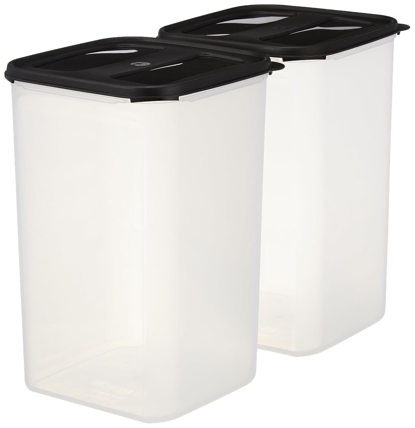 Amazon Brand - Solimo Antimicrobial Square Modular Plastic Storage Container (7.5 L Each) | Stackable | BPA-Free | Multipurpose Use for Snacks, Spices, & More (Set of 2) (Black)