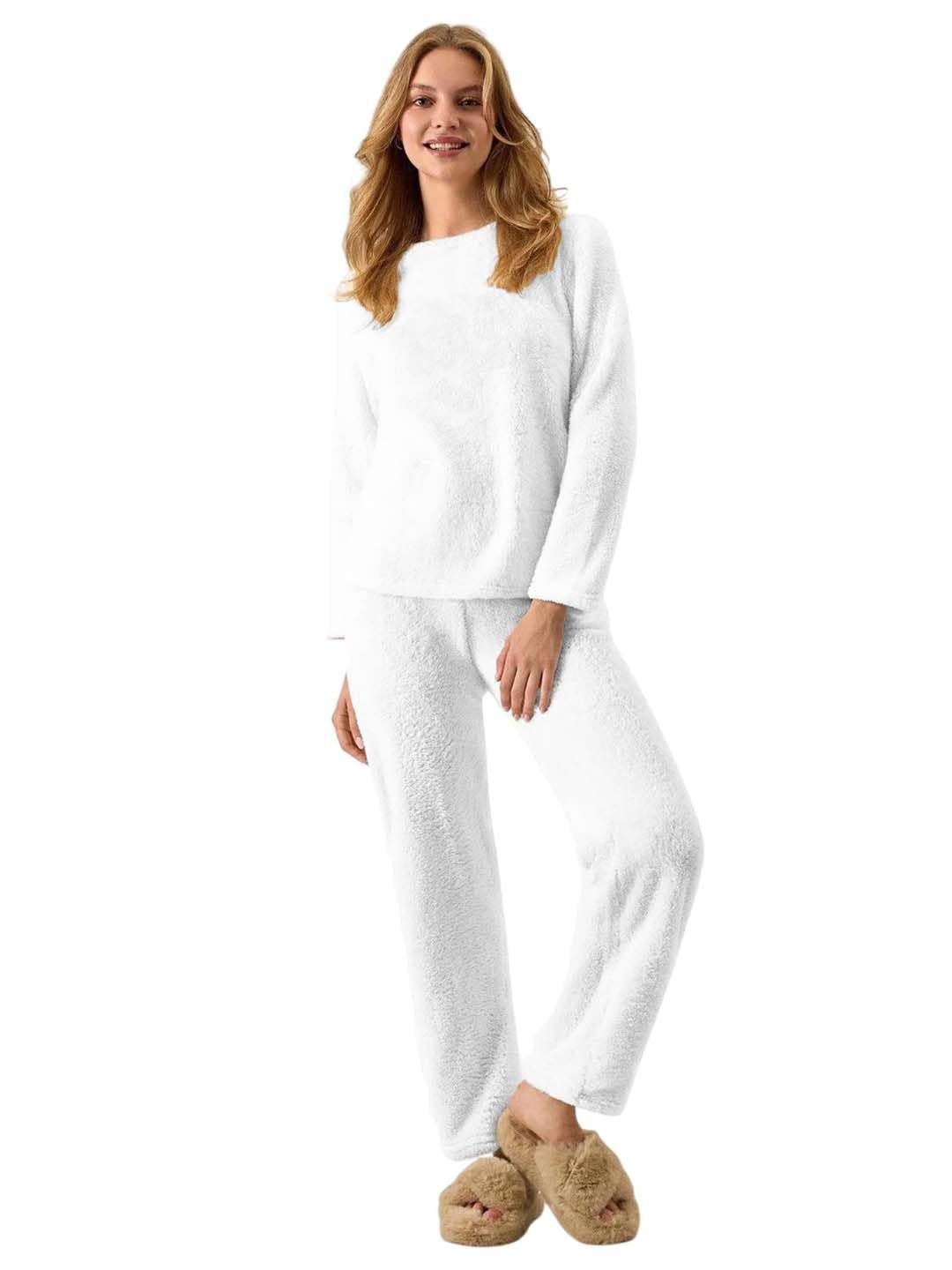 KOTTY Women's Winter Lounge Set | Ultra-Soft Cozy Two-Piece Fleece Outfit for Stylish Warmth
