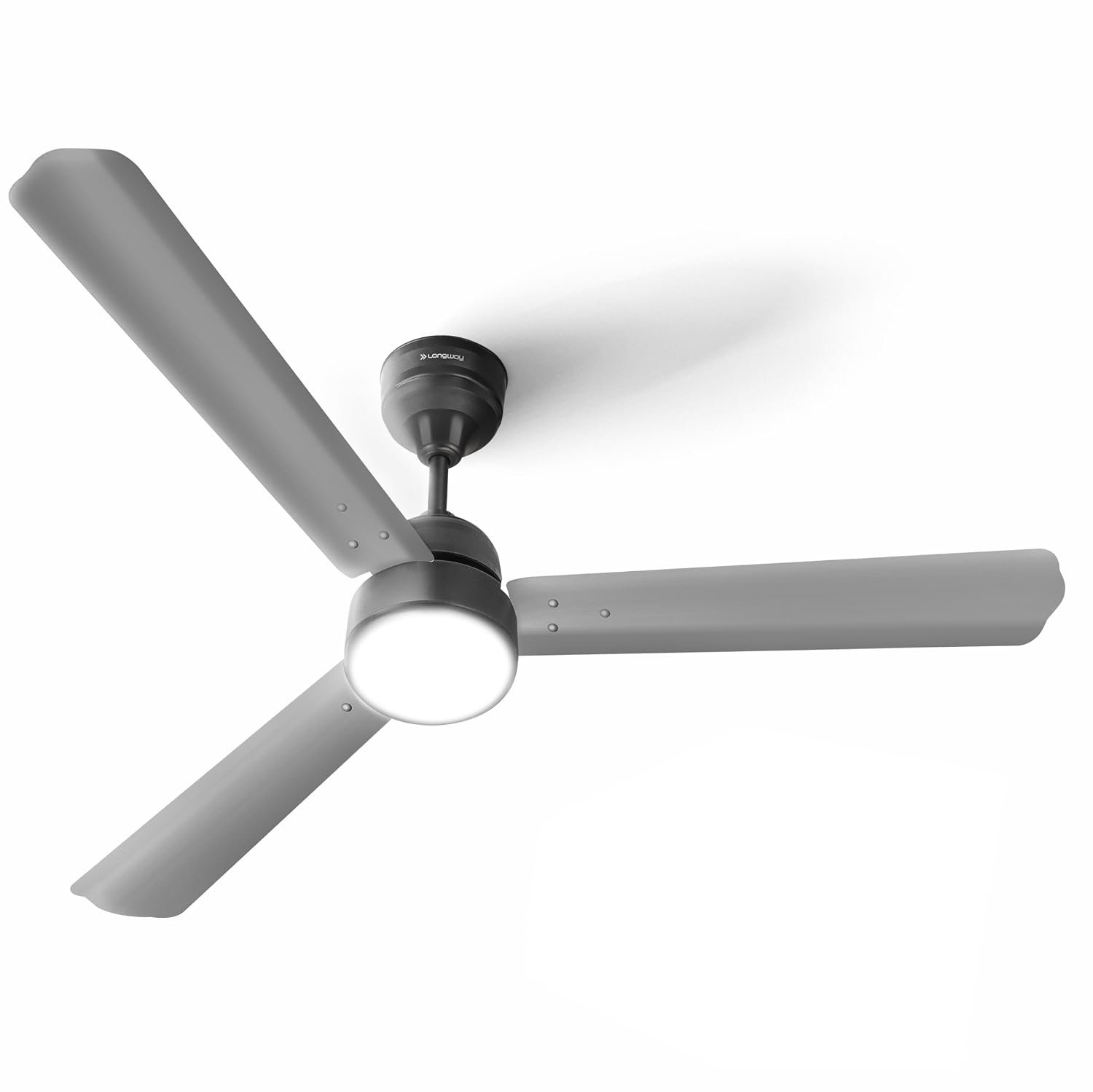 LONGWAY Luminair 1200 mm BLDC Ceiling Fan with Remote Control & LED Light | BEE 5 Star Rated Energy Efficient | Ultra High Speed 3 Blade Anti-Dust Decorative Ceiling Fan (Gray, Pack of 1)