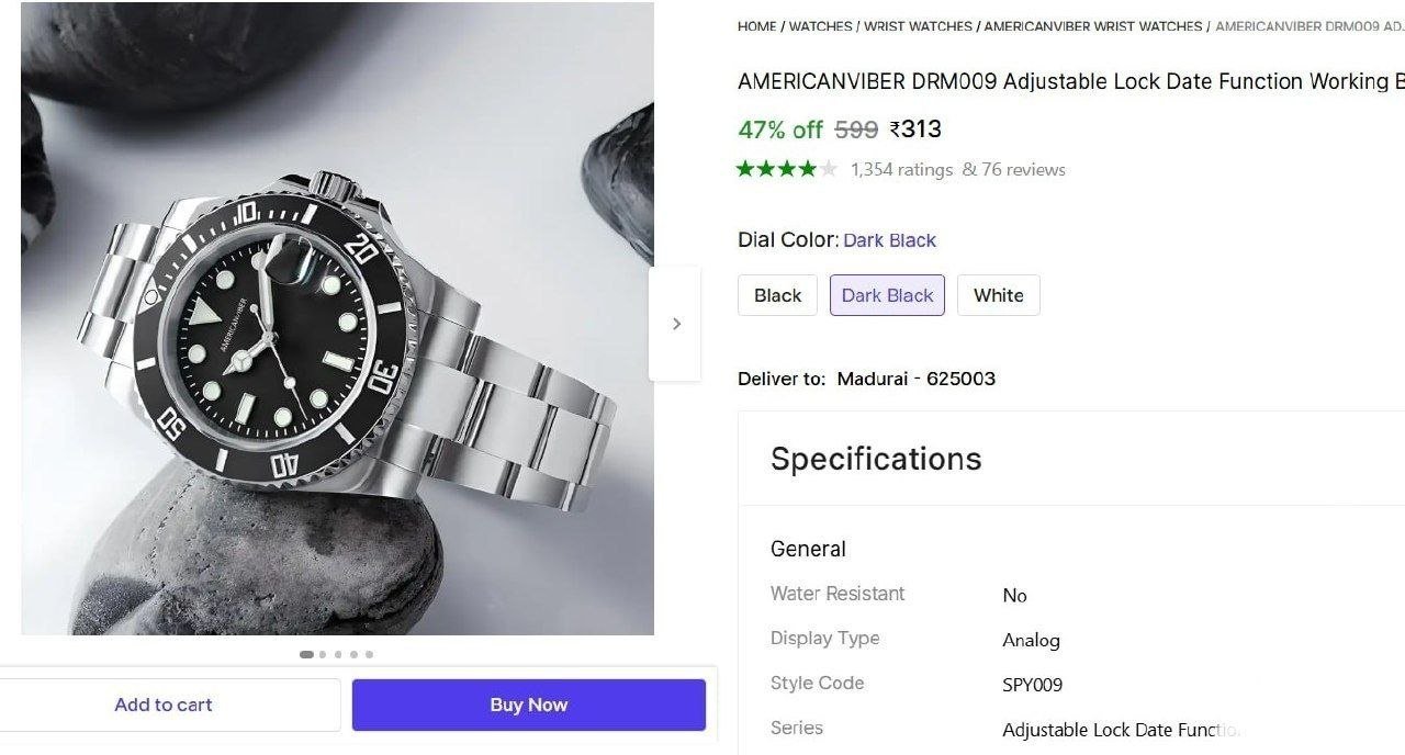 AMERICANVIBER DRM009 Adjustable Lock Date Function Working Black Rim Analog Watch  - For Men Price in India - Buy AMERICANVIBER DRM009 Adjustable Lock Date Function Working Black Rim Analog Watch  - F