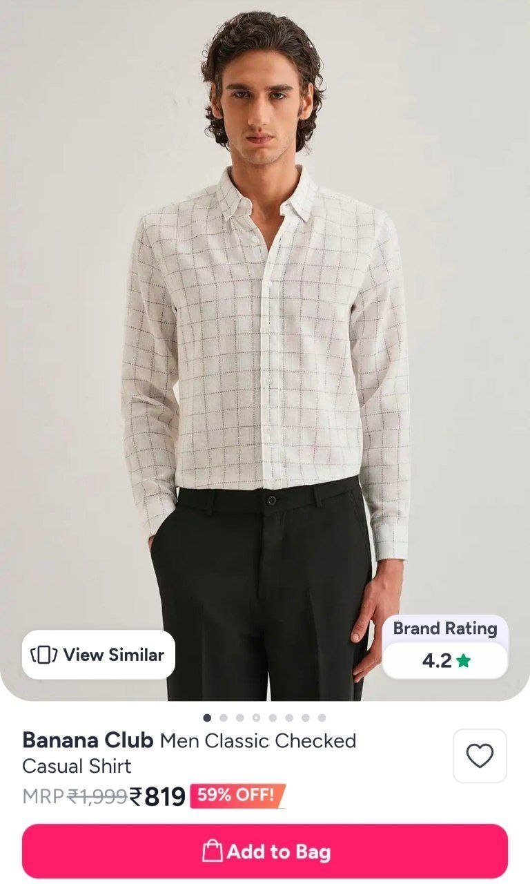 Buy Banana Club Men Classic Checked Casual Shirt -  - Apparel for Men