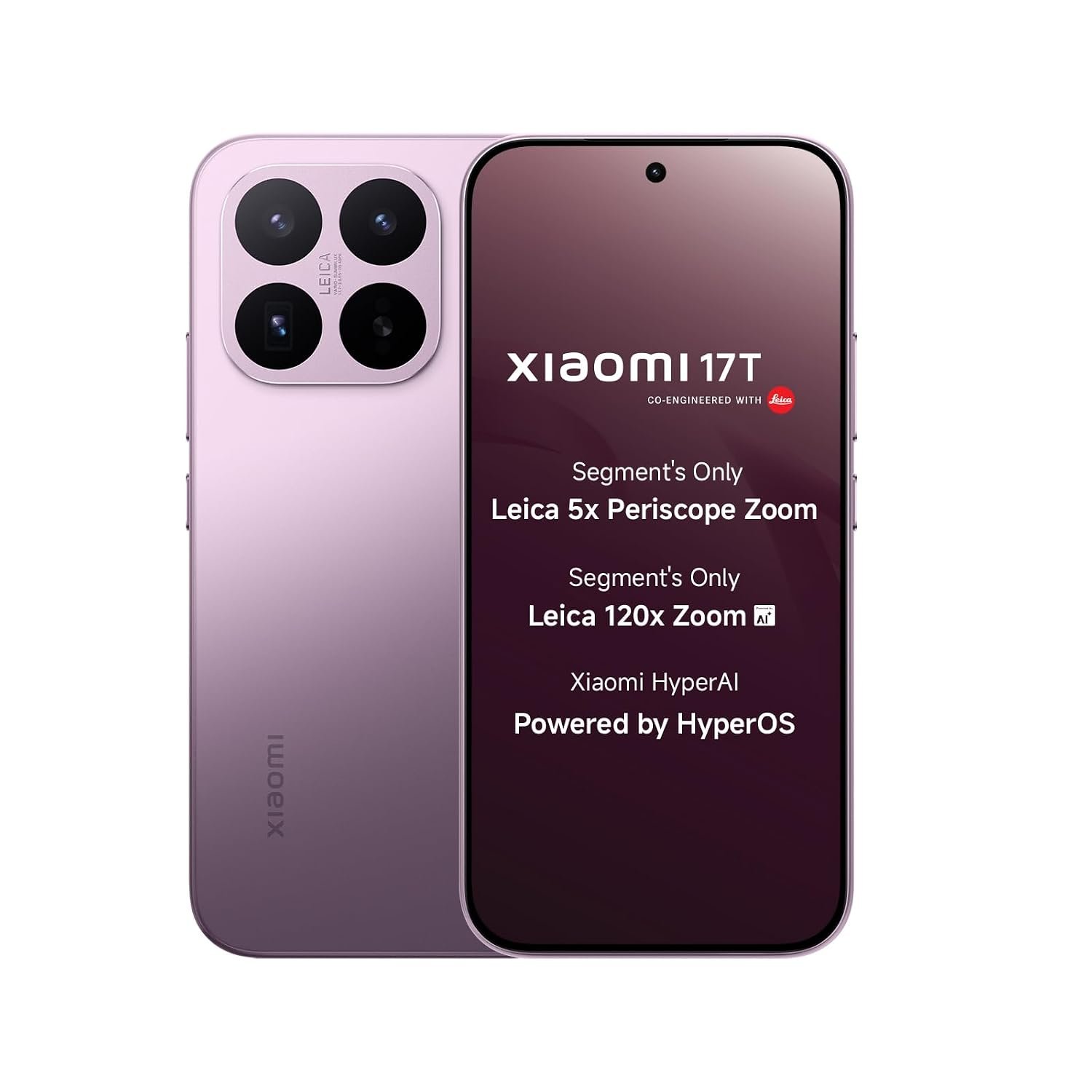 XIAOMI 17T (Violet,12GB+256GB)|Flagship Leica Cameras|Leica UltraPure Optics|Segment Best Leica 5X Optical Zoom|120X AI Zoom|16.74cm(6.59") 120Hz AMOLED Display|3500 nits|6500mAh Battery|HyperOS 3