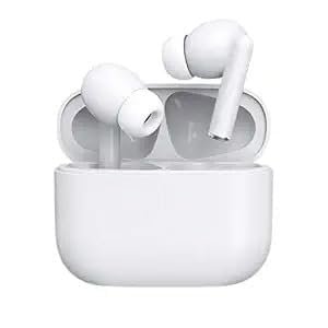 Wireless Earbuds Bluetooth 5.1 TWS Earphones Full Touch Control Headphones Built-in Microphone Immersive Sound Quality Ensure Fast Stable & Connection Smart LED Headset Sports Bud (White) (White)