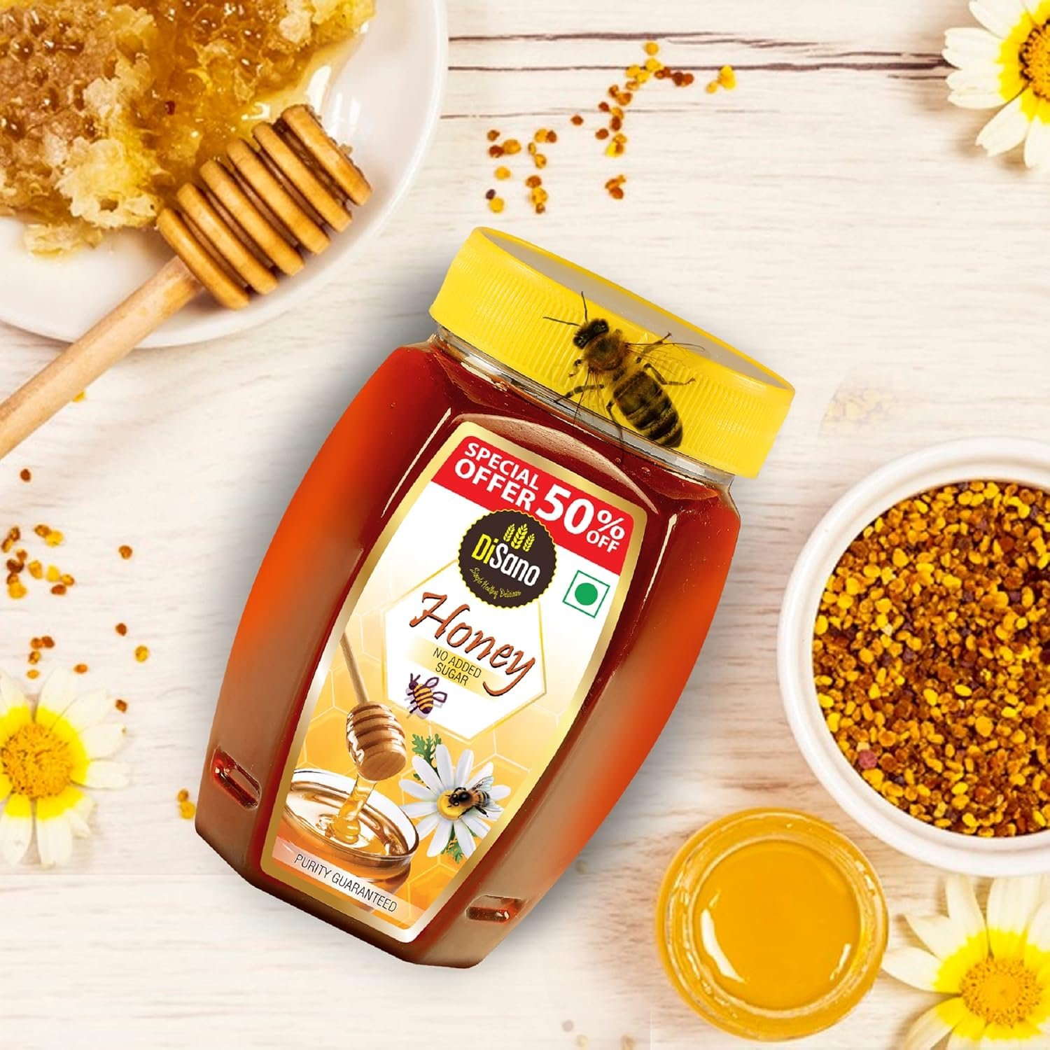 DiSano Honey 500g, Pure with No Sugar Added, Natural Immunity Booster, For Fitness & Health, Rich in Antioxidants & Minerals