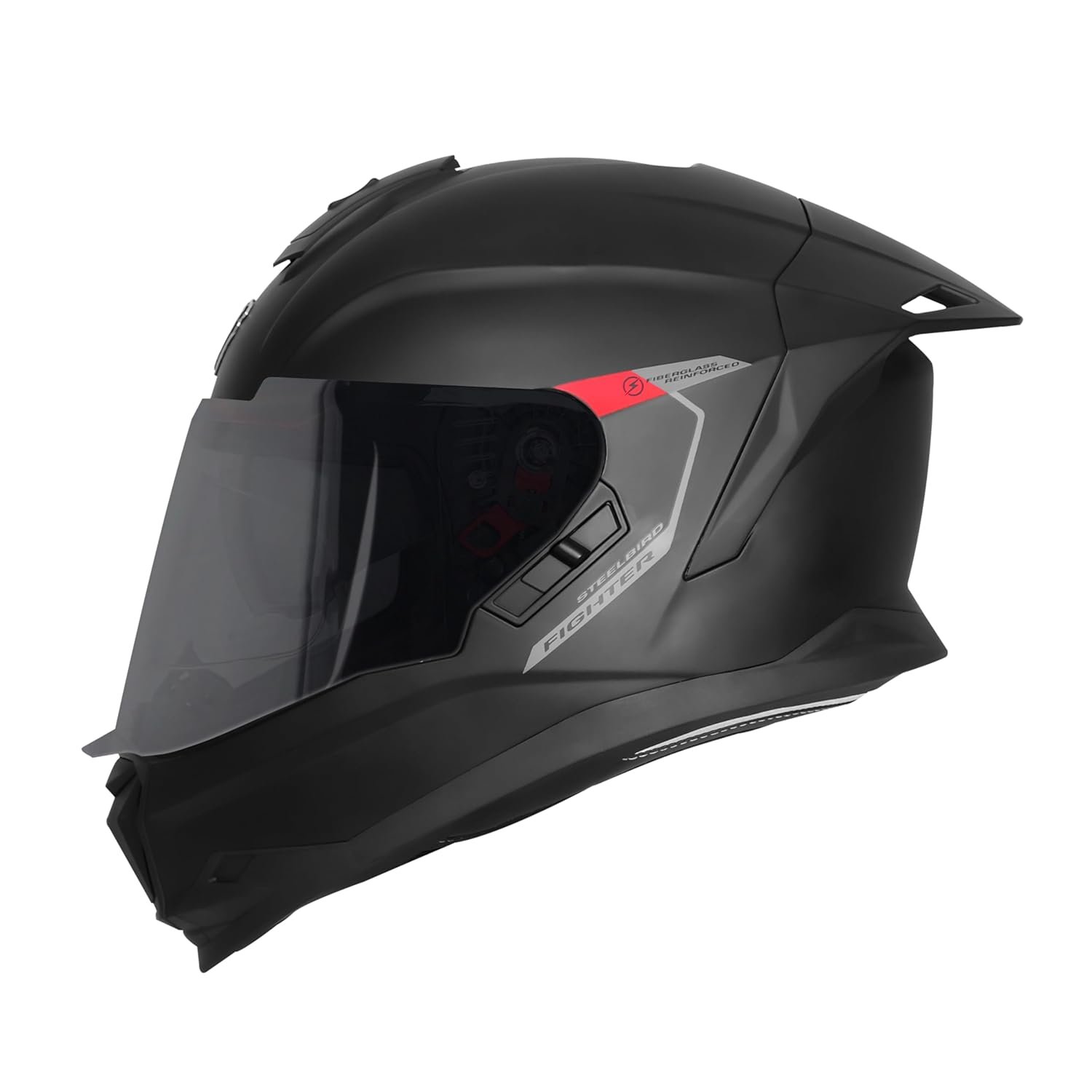 Steelbird Fighter ECE 22.06 SB-120 Gen-Z Helmet with Pinlock-30 | Inner Sun Shield | Extra Chrome and Smoke Visor