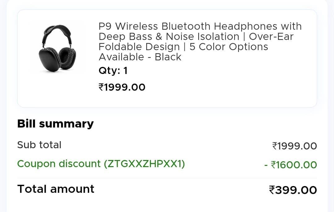 P9 Wireless Bluetooth Headphones with Deep Bass & Noise Isolation | Ov