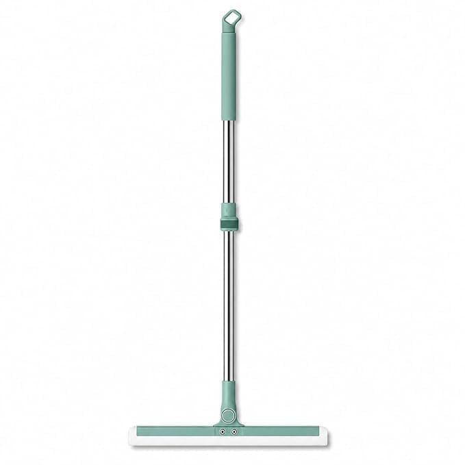 Floor Wiper with Silicone Blade Magic Broom Water Wiper Mop Squeegee for Bathroom, Tiles, Marble, Glass & Balcony 50 cm | 180° Swivel Head Adjustable Long Handle Multipurpose Cleaning Wiper Mop