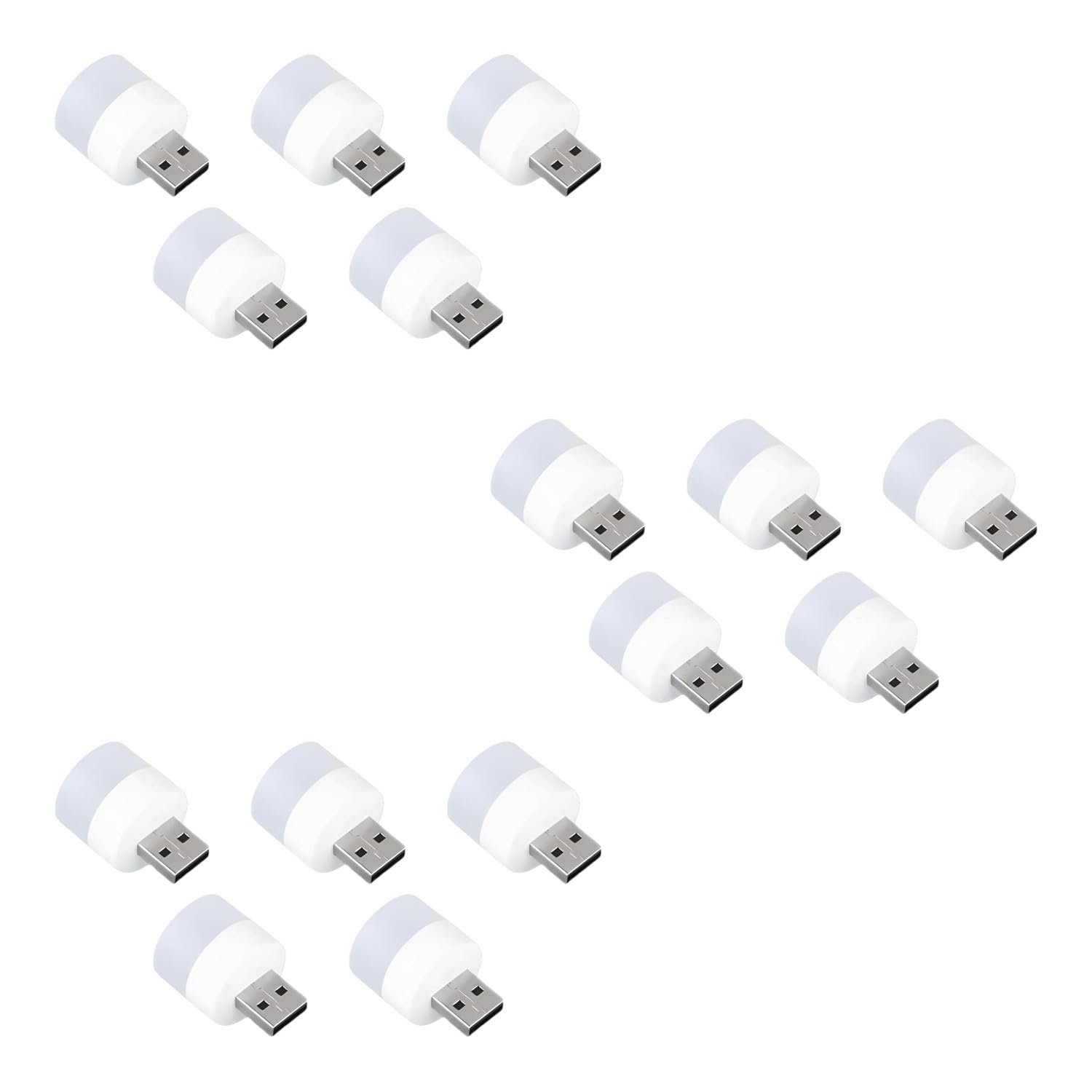 Oblivion Mini USB Led Light | Plug in Night Light Bulb Light for Laptop | Portable USB Led Lamp | Portable Car Bulb for Bedroom Bathroom & Kitchen Use (15 Pcs) | Plastic, White