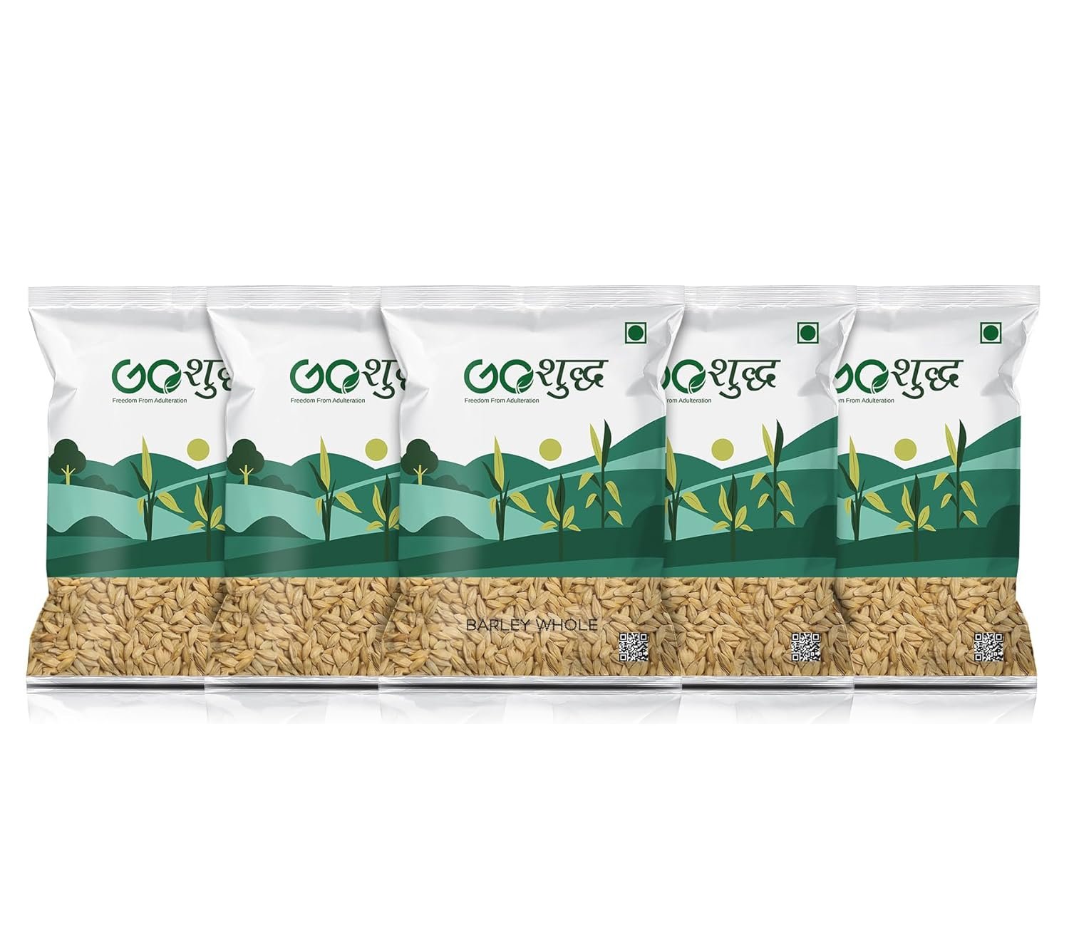 Goshudh Barley Whole (Jau Sabut) 2500g (500g Each Pack of 5) | High-Fibre, Low-GI Grain for Digestion & Daily Wellness