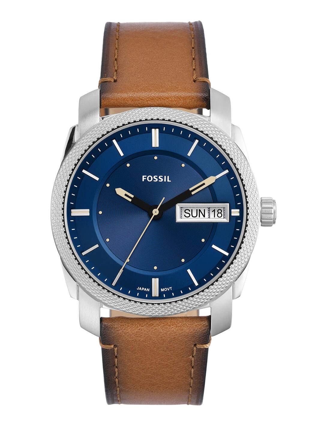 Buy Fossil Men Blue Dial & Brown Leather Straps Analogue Watch FS5920 -  - Accessories for Men