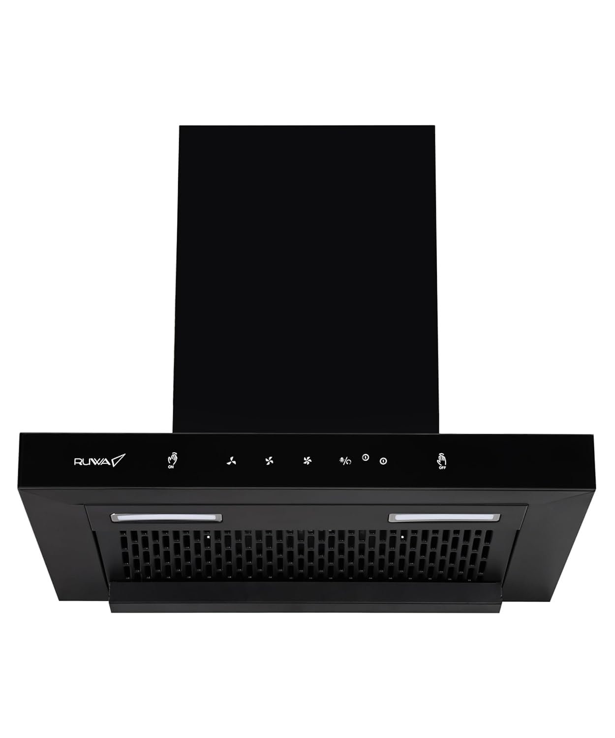 Ruwa Jade 60 cm Auto Clean Filterless Kitchen Chimney, 1250 m³/hr Powerful Suction, T-Shape Wall Mounted Design, Motion Sensor & Touch Control, Oil Collector, Installation Kit Included