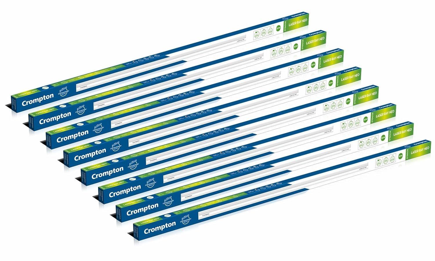 Crompton Laser Ray Smile 24W LED Batten (Natural White) - Pack of 8